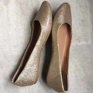 Sparkly gold flats
